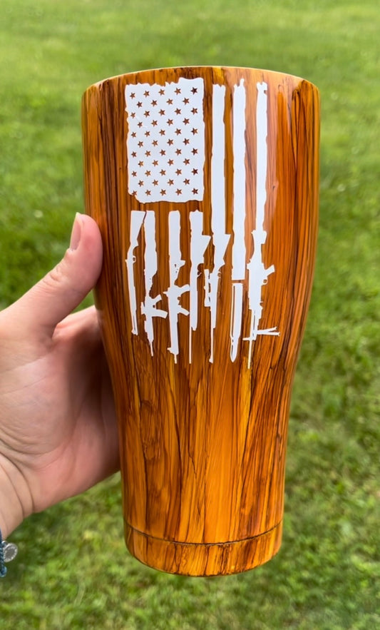 American Flag/ Woodgrain