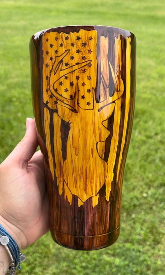 American Flag/ Deer Woodgrain