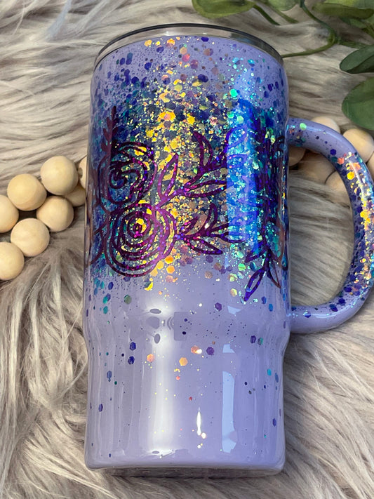 16oz Purple Flower Mug